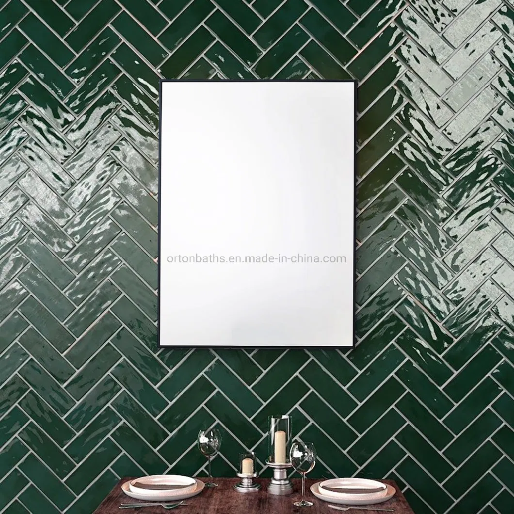 Ortonbat Modern Black/Gold/Silver Bathroom Mirror for Wall 24X36, Large Rounded Rectangular Mirror with Corner Deep Design, Vertical or Horizontal Hanging