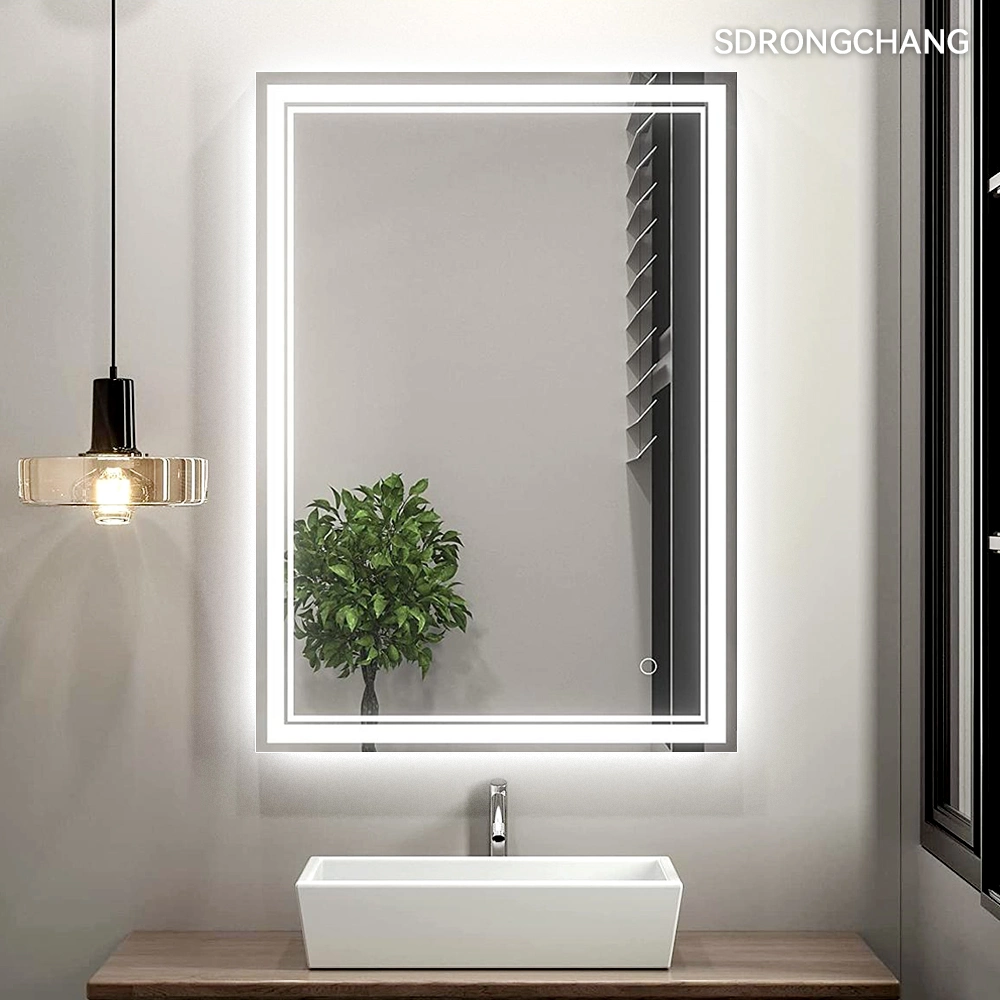 Modern Wall Mounted Hotel Vanity Smart LED Mirror Room Decorative Home Furniture Make up Dressing Bathroom Mirror with Light