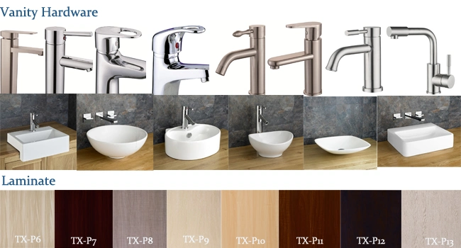 Customize Contemporary Laminated Bathroom Vanity Cabinets with Bathroom Accessories Home Furniture