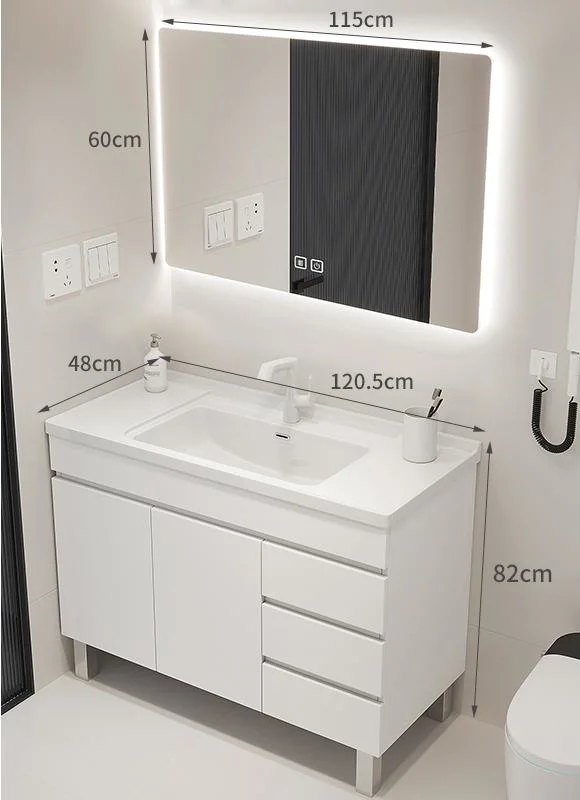 Cost-Effective Bath Furniture Wooden Bathroom Vanity with LED Mirror