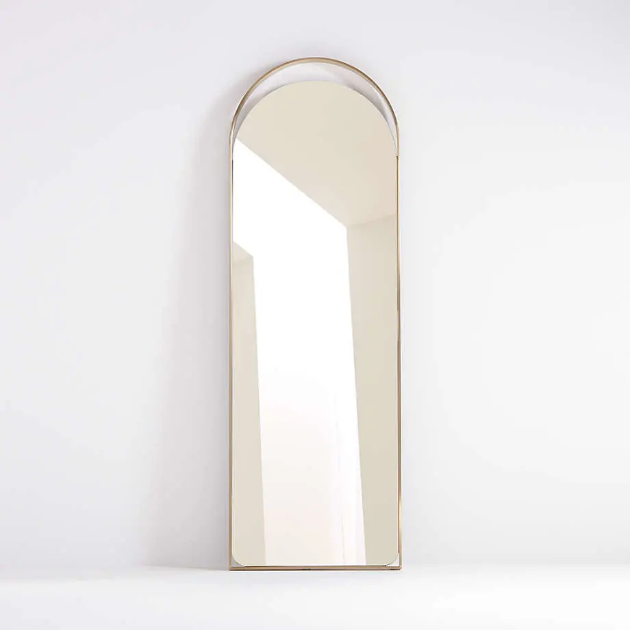 Decorative Living Room Mirror Arched Shape Gold Metal Frame Wall/Standing/Floor Mirror