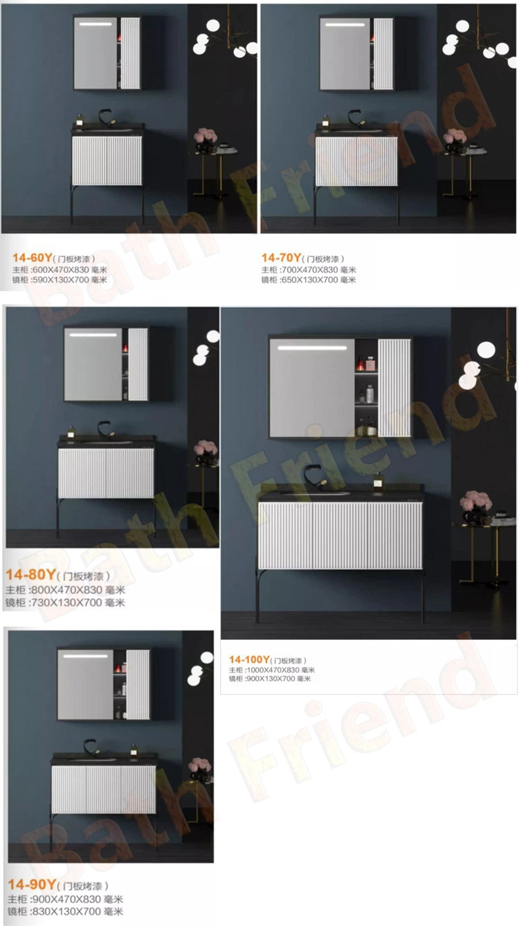 Bathroom Furniture Sanitary Ware Wall Mounted and Standing Bathroom Cabinet with LED Light Mirror Suit