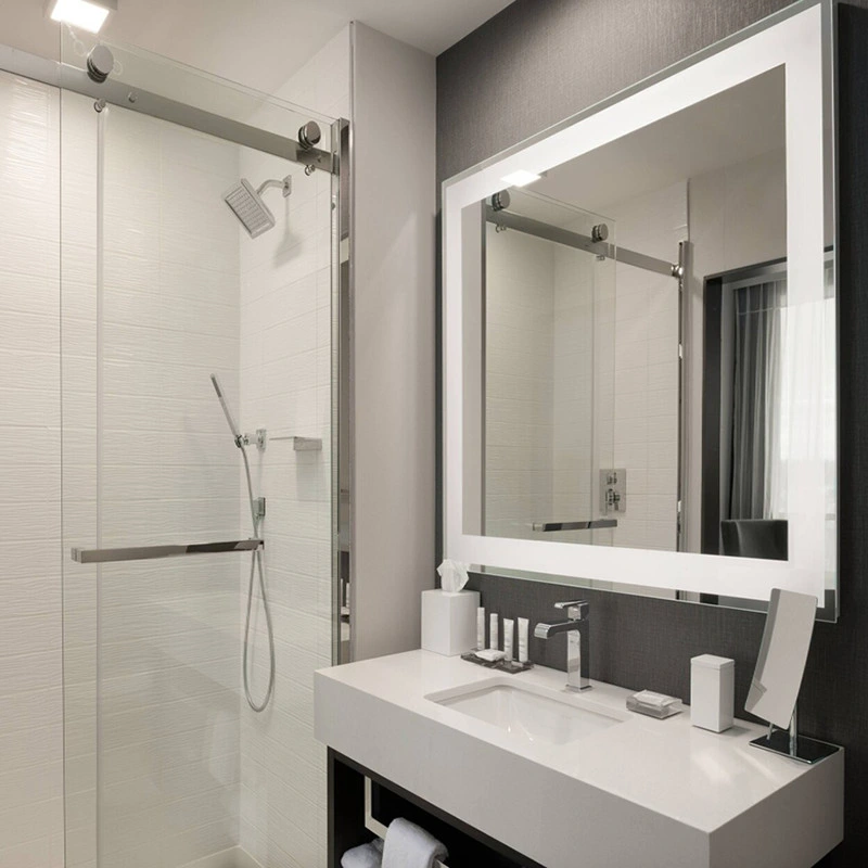 Hotel Salon Bath Defogger LED Backlit Illuminated Bathroom Mirror