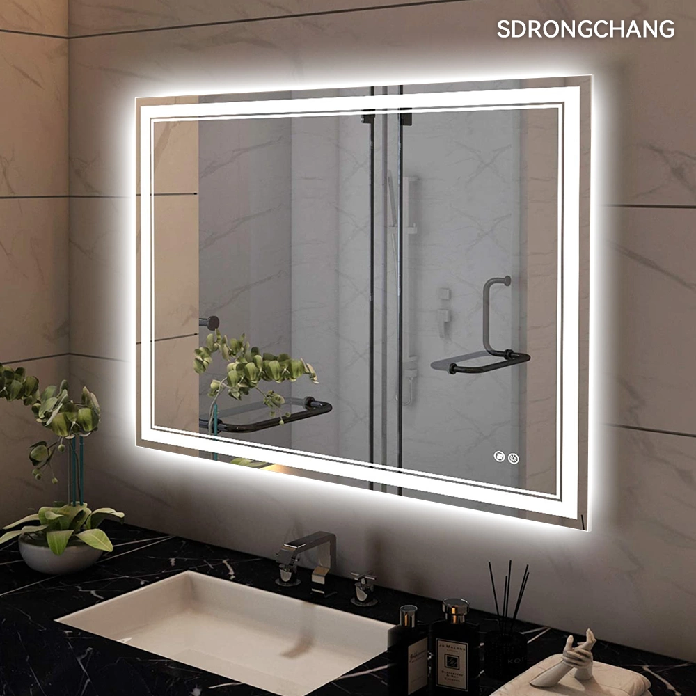 Modern Wall Mounted Hotel Vanity Smart LED Mirror Room Decorative Home Furniture Make up Dressing Bathroom Mirror with Light