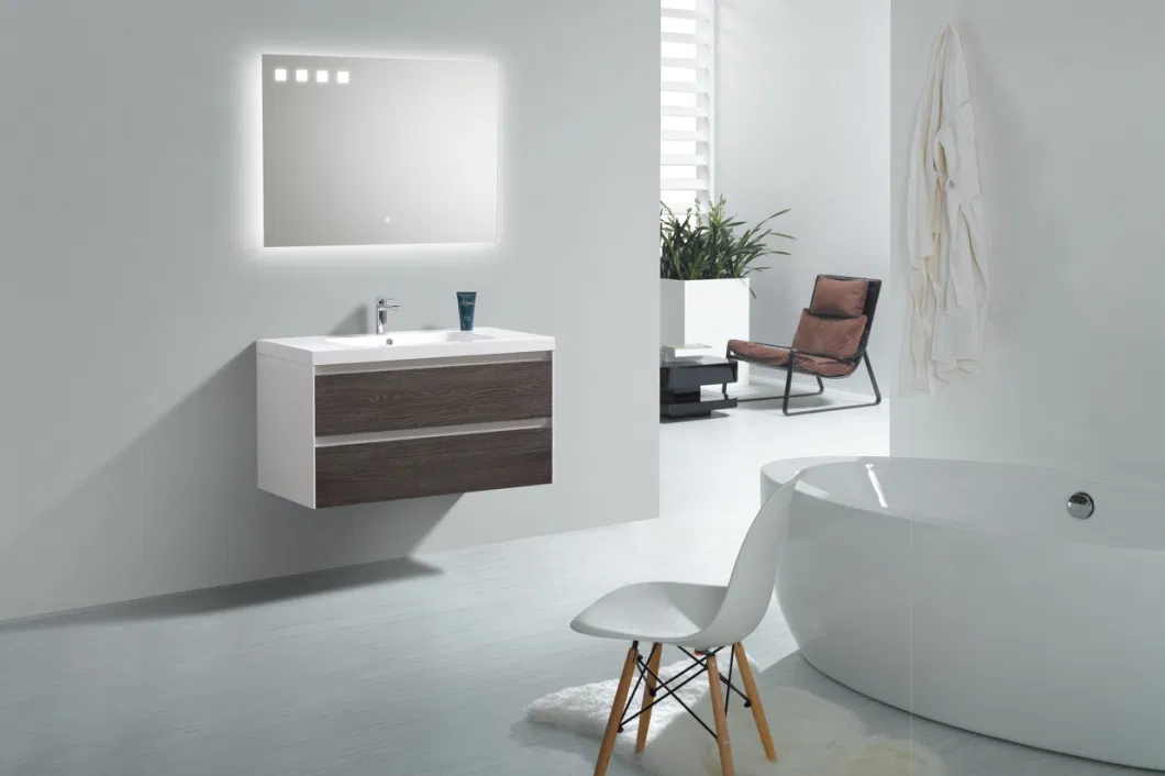 Luxury Bath Furniture Wooden Bathroom Vanity with LED Mirror