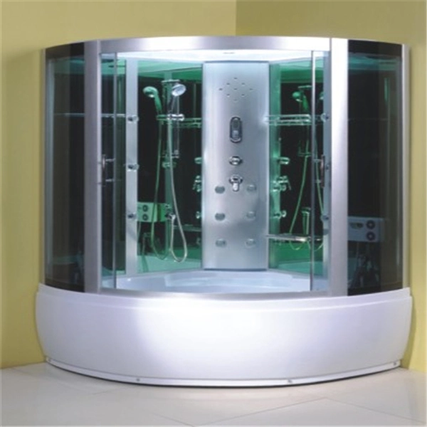 Bathroom Equipment Tempered Glass Shower Cabin with Whirlpool