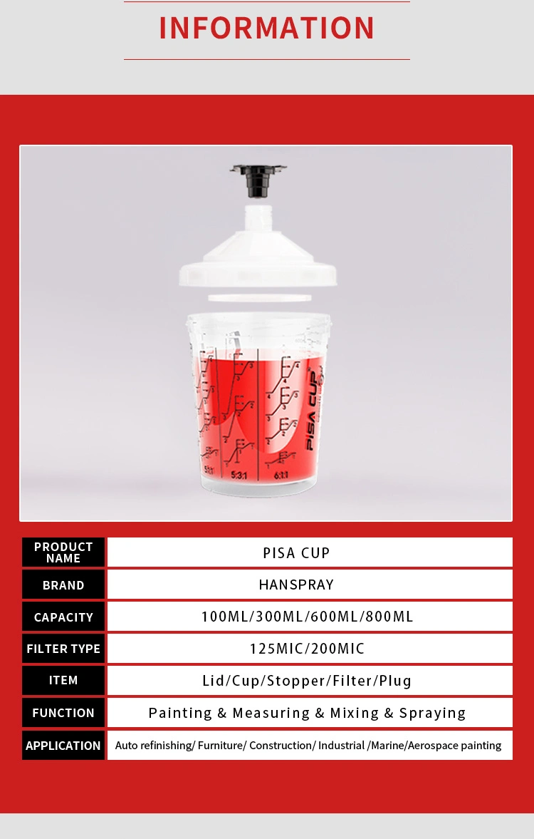 300ml Hot Sale PP Spray Mixing Pisa Cup