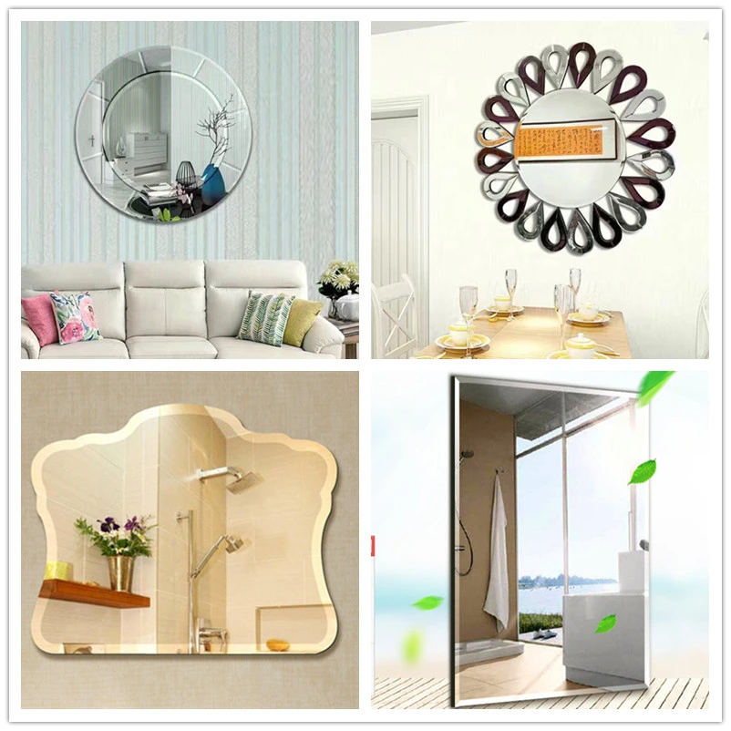 Wholesale Shelf Mirror Frameless Beveled Edge Finish Bathroom Wall Mirror