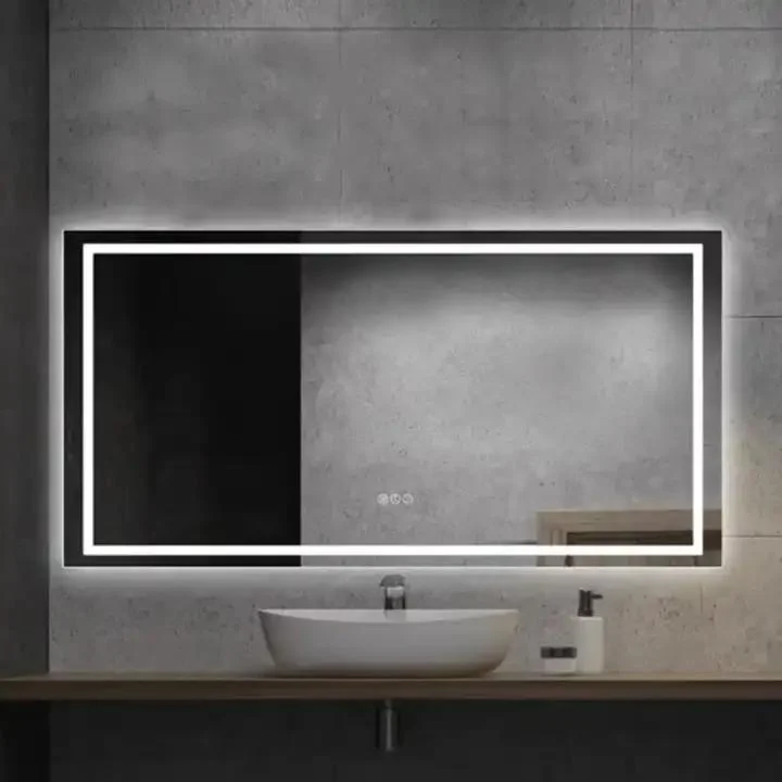 Smart Hotel LED Time/Temperature Display Bathroom Mirror