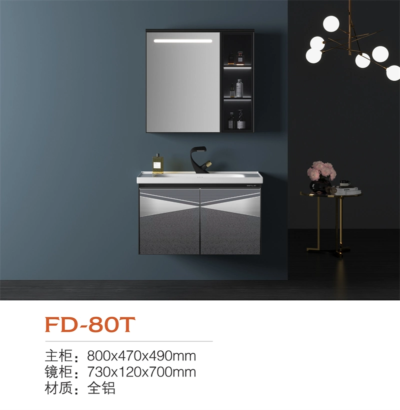 Home Decoration Bathroom Furniture Aluminium Bathroom Vanity Cabinet with Mirror Ark