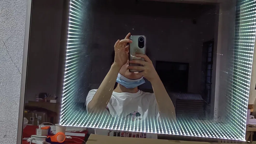 Modern Wall 3D Mirror Magic Tunnel Bathroom LED Infinity Mirror