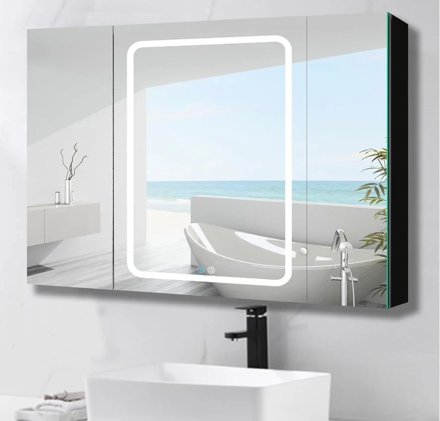 New Bathroom Vanity Furniture Premium Quality Frameless Medicine LED Mirror Cabinet with Adjusted Shelf in China