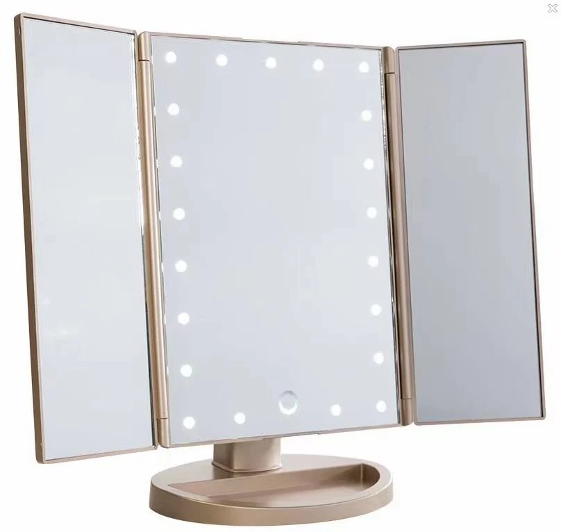 Makeup Mirror Folding Portable LED Mirror Rechargeable Ring Light Travel LED Makeup Mirror/Cosmetic Ring Light Mirrors