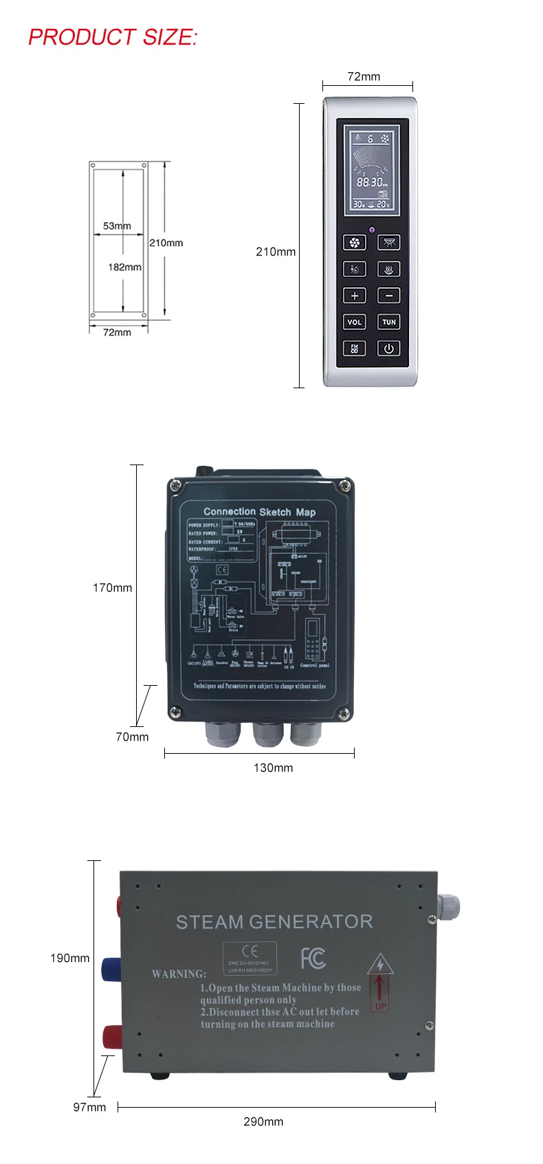 Smart Shower Room Control Panel with Thermostat