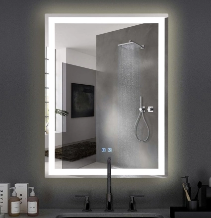 Bath Modern Hotel Customize Anti-Fog LED Lighted Bathroom Mirror
