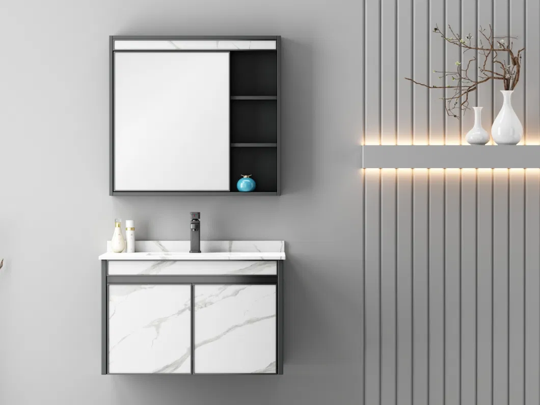 Glass Mirror Bathroom Cabinet Modular Bathroom Cabinet Aluminum Bathroom Cabinet (HZS799)