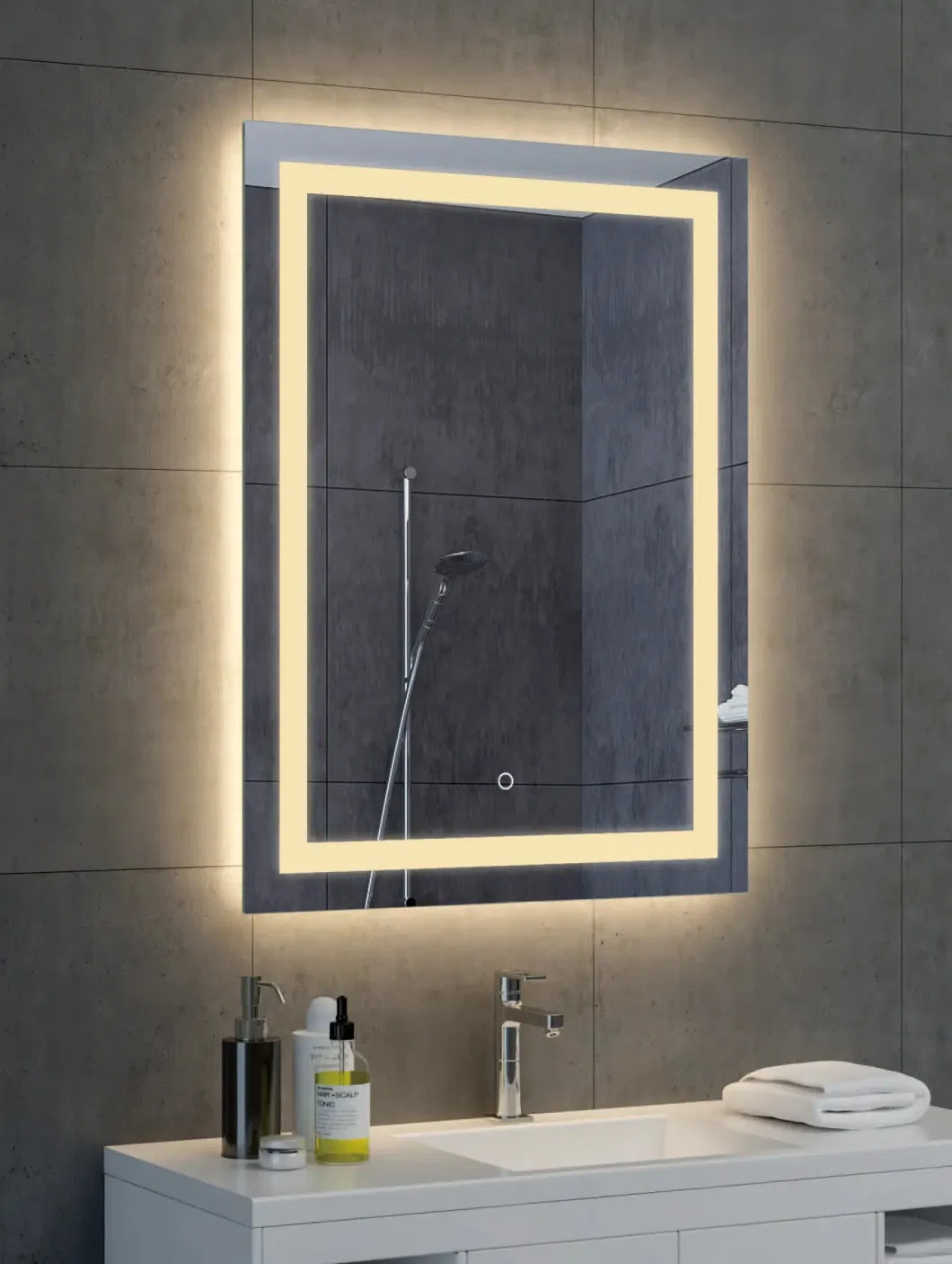 Bathroom Manufacturer Vanity Dressing Mirror Bath LED Illuminated Smart Lighted Mirror Waterproof Highlight Frameless LED Mirror