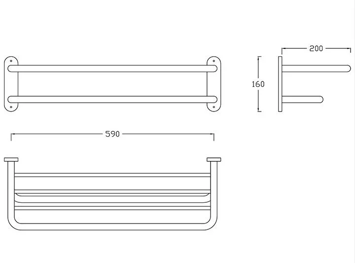 Stainless Steel 304 Bathroom Towel Rack Hotel Used Towel Shelf