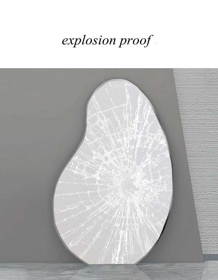 Irregular Silver Wall Decorative Full Smart Lamp Furniture Bathroom Dressing Mirror