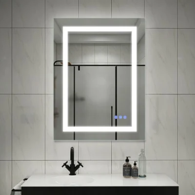 Hotel illuminato all′ingrosso di lunga durata moderno lusso personalizzato bagno illuminato intelligente Specchio LED di cortesia