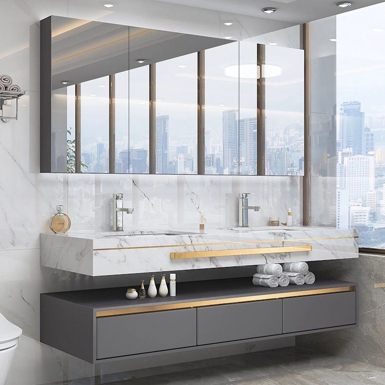 Toilet Smart Mirror Bathroom Cabinet Combination of Modern Simple Wash Basin Light Luxury Bathroom Cabinet Washing Table