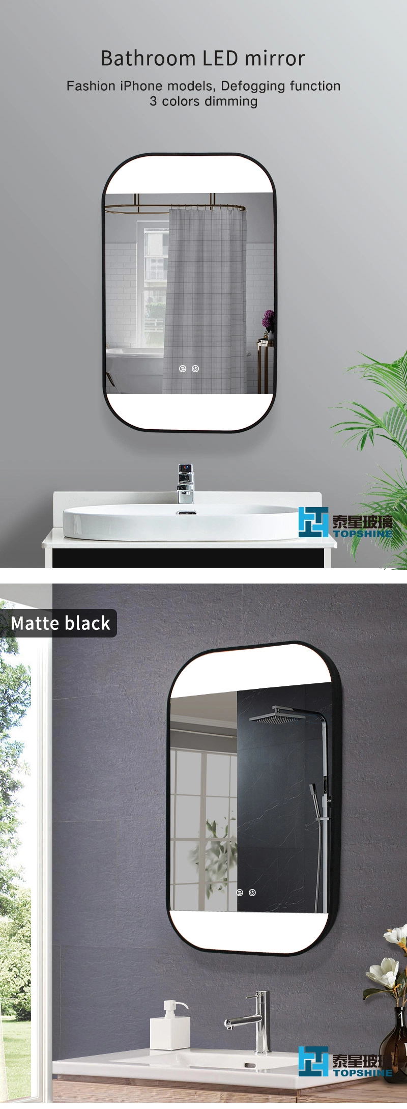 Framed LED Smart Mirror Touched Sensor LED Mirror Make up LED Mirror