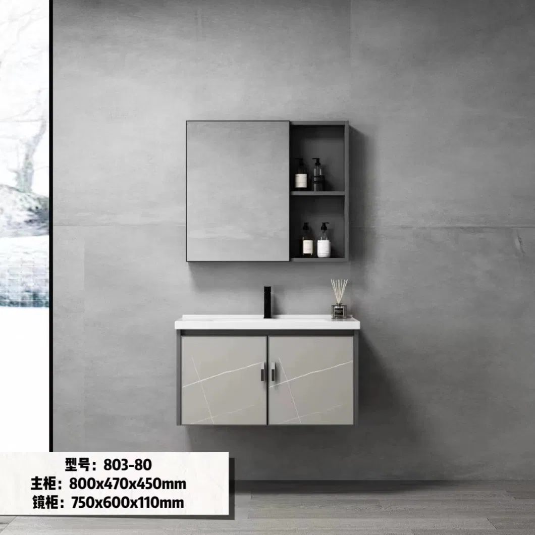 Modern Design Aluminum Bathroom Sink Cabinets Furniture with Mirror