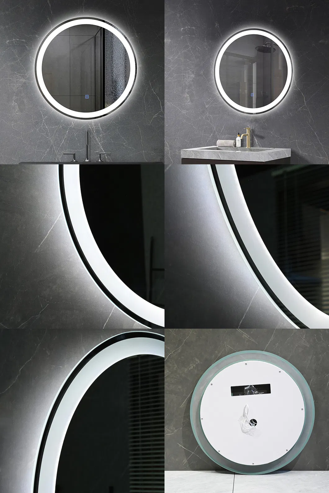 Bath Anti Fog Round LED Shower Mirror Intelligent Modern Wall Sensor Fogless Touch Smart Mirror for Bathroom