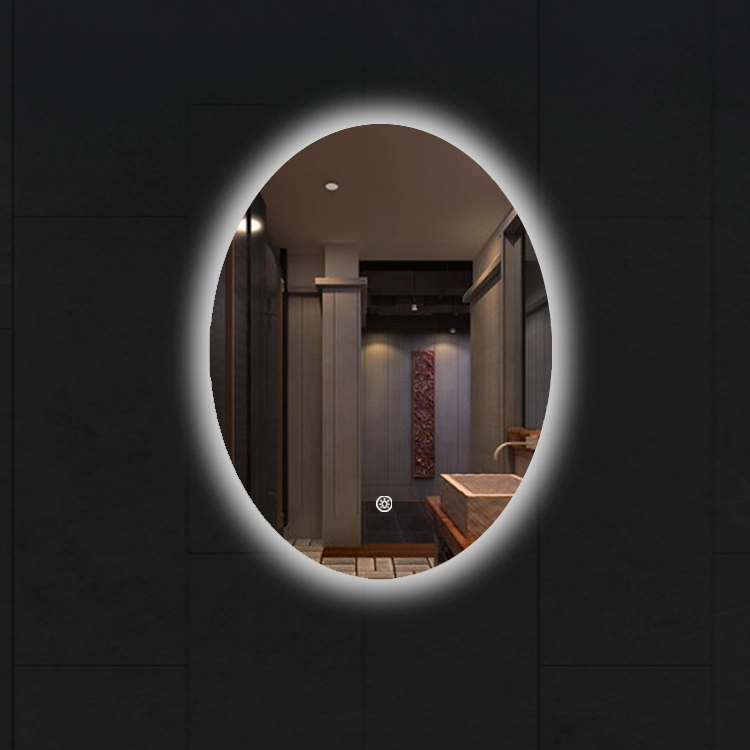 Modern Bath Anti Fog Oval LED Shower Mirror Intelligent Wall Sensor Touch Smart Mirror for Bedroom