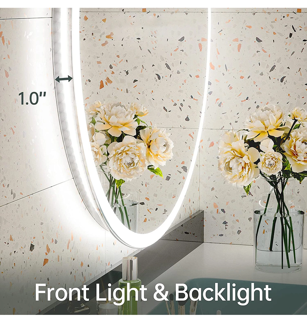 Bathroom Mirror with Lights Anti-Fog Lighted Vanity Smart Mirror Wall Mounted LED Bathroom Dimmable Illu