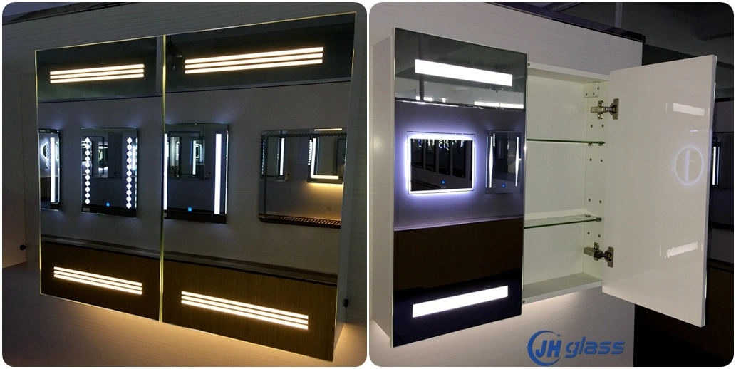 Bathroom Furniture Kitchen Wall Mounted Medicine Lighted LED Mirror Cabinet Hotel with Aluminum Structure