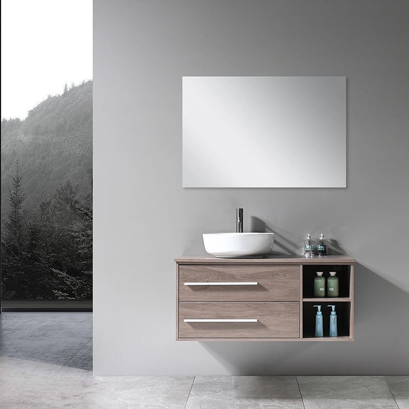 Wall Mounted Modern Vanity Bathroom Mirror Cabinet with Basin and Light for Home Bathroom Vanity Cabinet with Sink