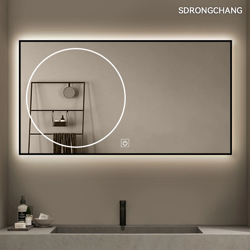 Magnifying Touch Sensor Switch Black Silver Golden Framed Colored LED Bathroom Mirror