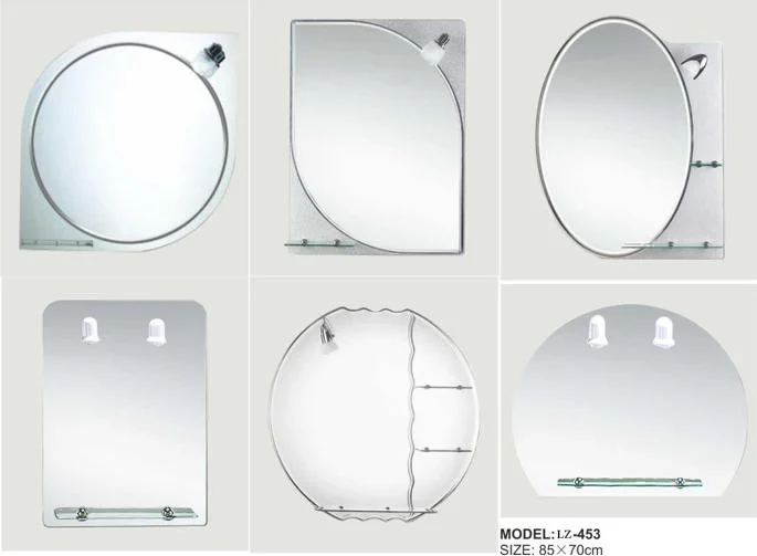 High Quality Modern Shelf Mirror with Light Cosmetic Wall Mirror Glass