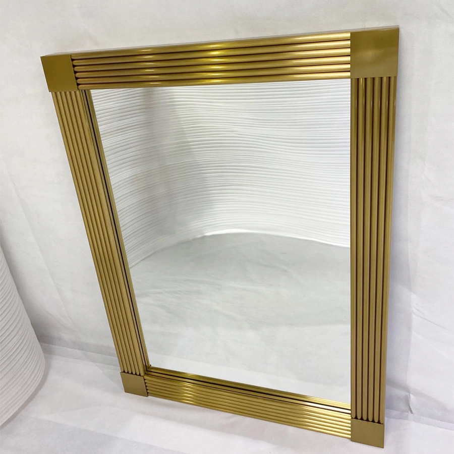 Designer Furniture Bathroom Stainless Steel Gold Frame Mirror