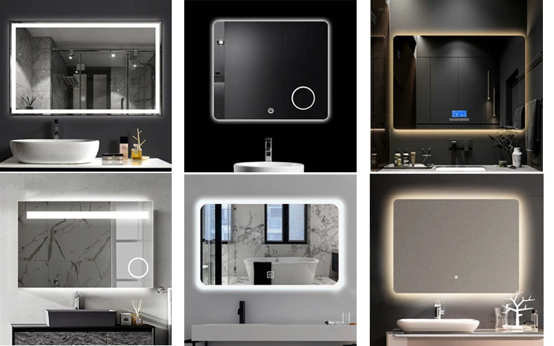 Smart Bathroom Hotel Customized Special Miroir Rectang Shaped Fogless Touch