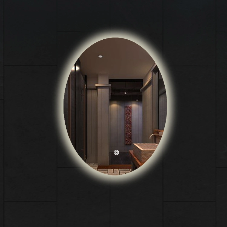 Modern Bath Anti Fog Oval LED Shower Mirror Intelligent Wall Sensor Touch Smart Mirror for Bedroom