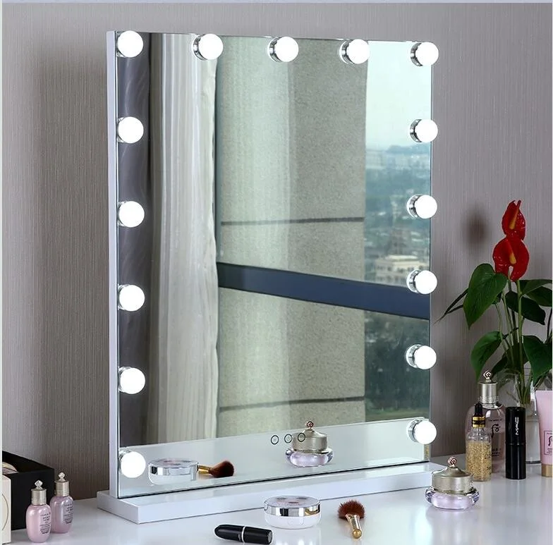 Touch Screen Makeup Mirror Dressing Table Mirror with Light Bulb