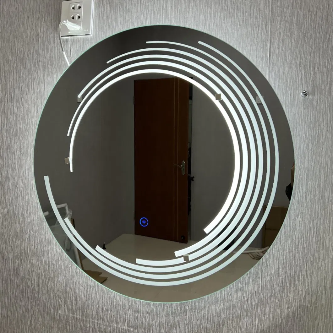 Large Round Make up Vintage Circular Bathroom Mirror with LED Backlight