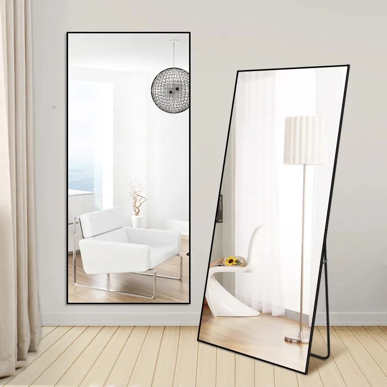 Wholesale Black Modern Framed Wall Decorative Salon Large Floor Standing Full Length Mirror
