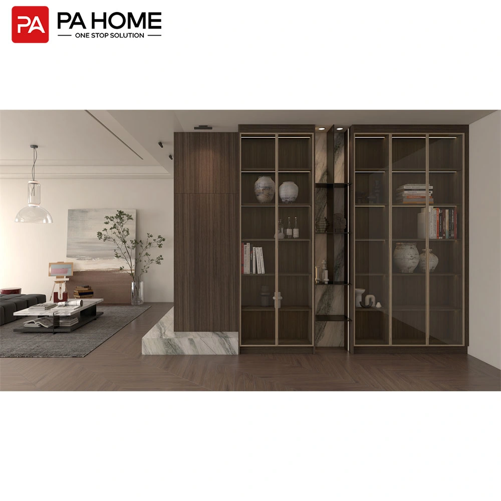 PA Modern Wooden TV Cabinet Console Luxe Living Room Furniture Simple Stand Wood Wall TV Unit
