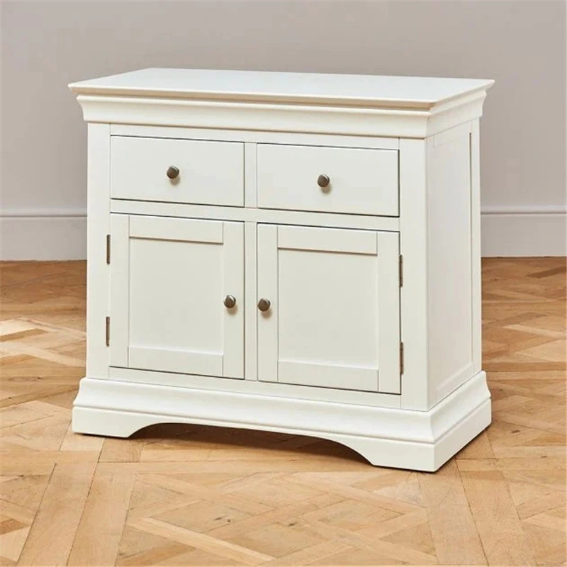 2022 Manufacturer New Custom Design White Painted Medium 2 Drawer 2 Door Sideboard Living Room and Bedroom Contemporary Large Cabinet Drawer Chest
