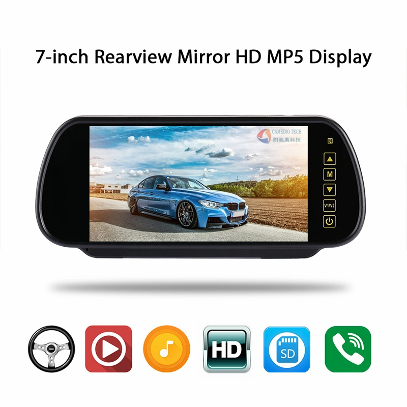 7inch TFT LCD Car Rearview Parking Reverse Mirror with MP5/TV/Mtv