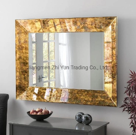 Wholesale Golden Vintage Retro Wall Decor Bathroom Rustic Antique Mirror