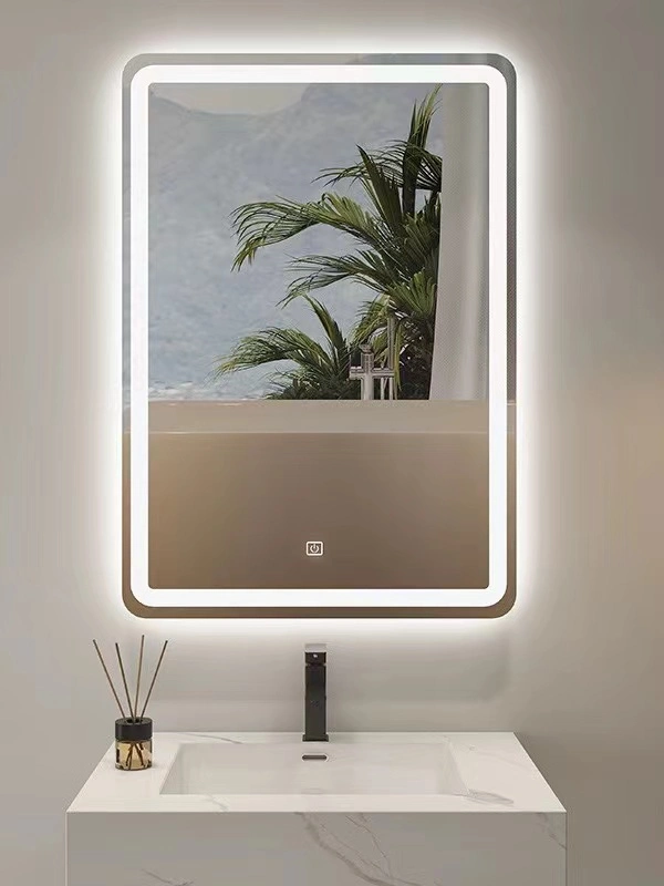 Square Intelligent Mirror in Bathroom, Anti Fog Light in Restroom