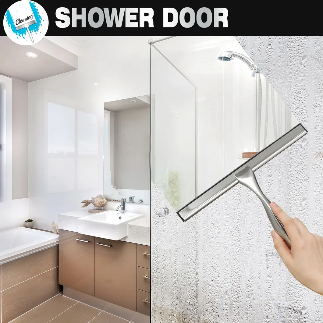 Doors Mirrors Tiles Car Windows 100% All-Purpose Stainless Steel Bathroom Shower Squeegee