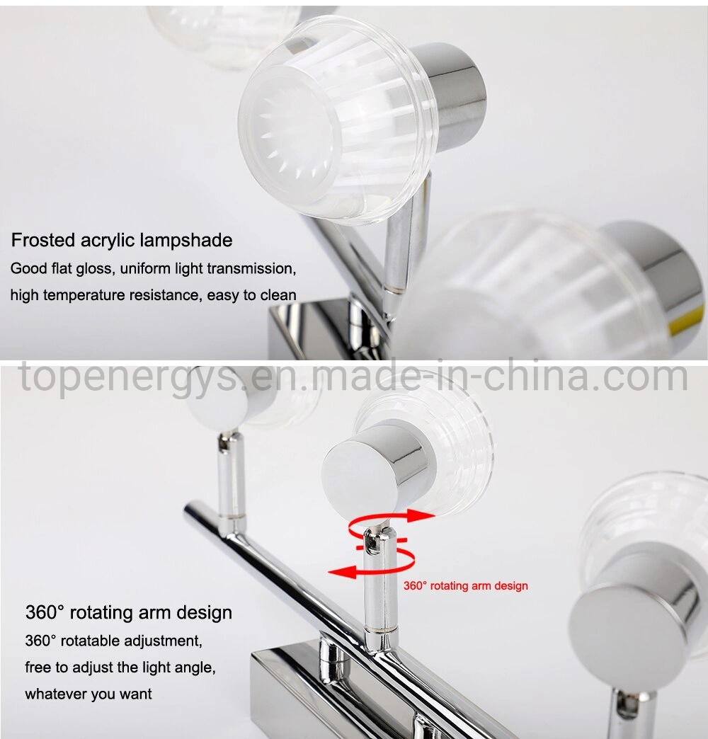 LED Vanity Light Bathroom Lamp Bedroom Makeup Mirror Lights Stainless Steel Acrylic Waterproof Wall Lighting 32cm 54cm