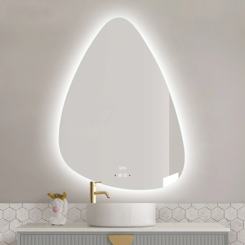 Water Drop Shape Makeup LED Backlight Bathroom Mirror Defogging Mirror with Lighting