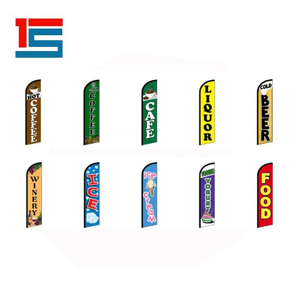 Personalize Double-Sided and Single-Sided Promotional Flags Super Windless Teardrop Feather Banner
