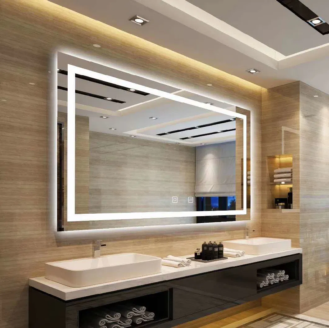 Wall Decorative Backlit Illuminated Smart Touch Sensor Anti-Fog LED Mirror for Bathroom